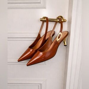 Coutgo • Elegant Brown Slingback Heels